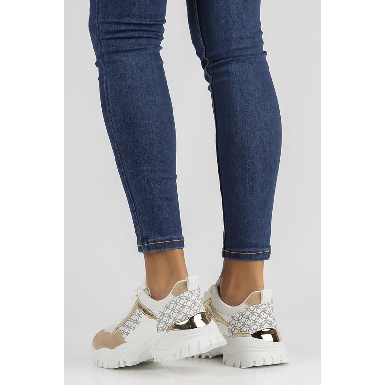 Turnschuhe Filippo BB116 weiß und beige 2