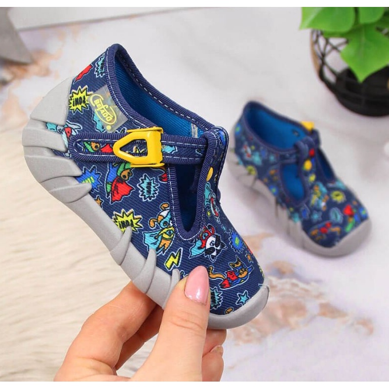 Befado Jr BEF2M marineblaue Hausschuhe navy blau 1