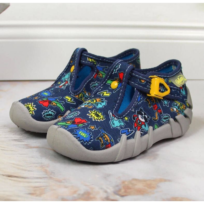 Befado Jr BEF2M marineblaue Hausschuhe navy blau 2