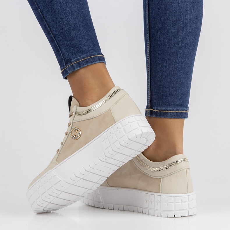 Lederturnschuhe Filippo 149 beige 1