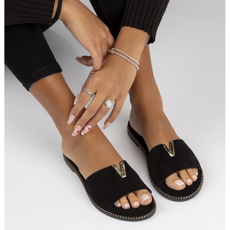 Lederpantoffeln Filippo LH-200 schwarz 2