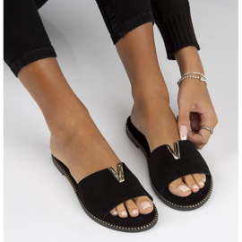 Lederpantoffeln Filippo LH-200 schwarz 1