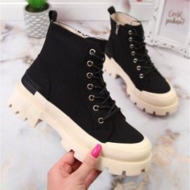 Schwarze D&amp;A W OLI142 Plateau-Sneakers 1