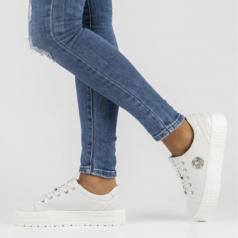 Lederturnschuhe FILIPPO DP3528 / 22 Wh weiß 1