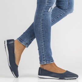Lederballerinas Filippo DP3681 / 22 Nv marineblau 2