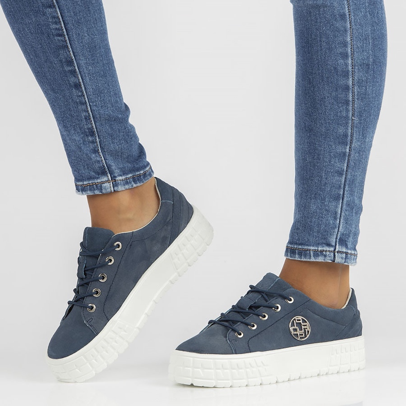 Lederturnschuhe FILIPPO DP3528 / 22 Nv marineblau 1