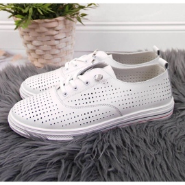 Durchbrochene Lederschuhe Vinceza W JAN85 weiß 2