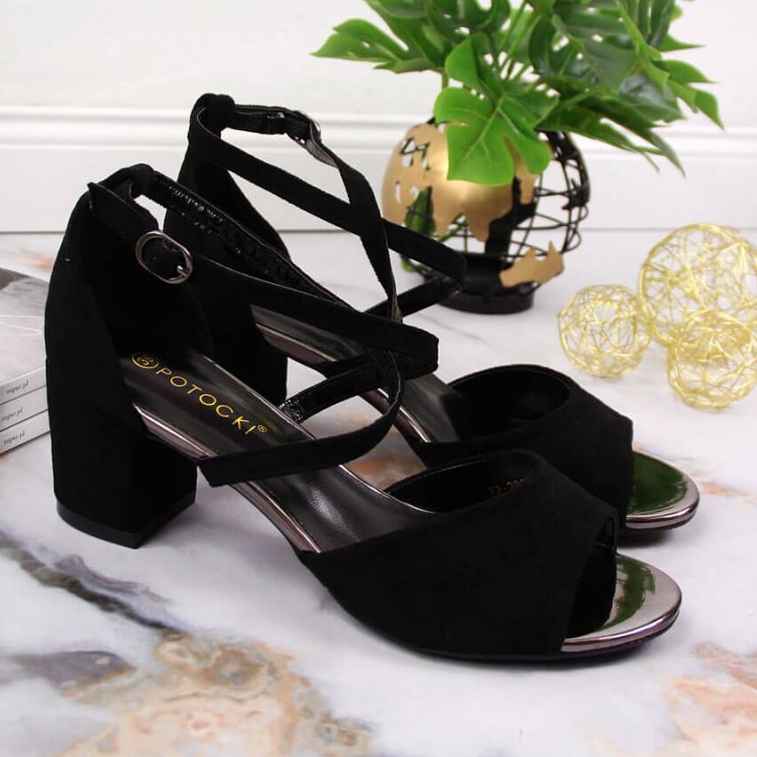 Sandalen auf der Post Potocki W WOL67A schwarz 2