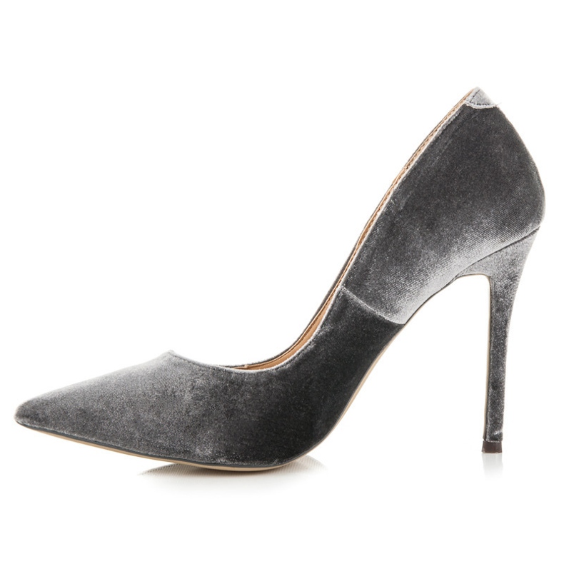 Vices Modische Pumps aus Velours grau 1
