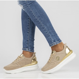 Lederturnschuhe Filippo DP3505 / 22 Beige sein golden 1