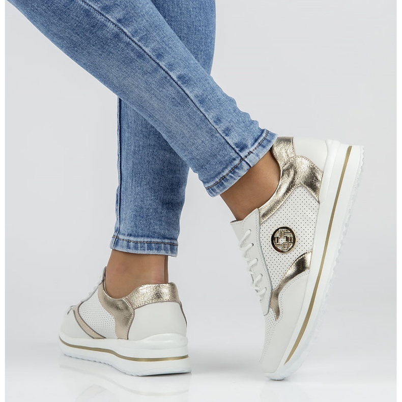 Lederturnschuhe Filippo DP3544 / 22 Wh Go weiß 1