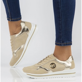 Lederturnschuhe Filippo DP3544 / 22 Seien Sie beige 2