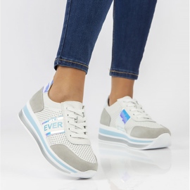 Lederturnschuhe Filippo DP1414 / 22 Bl blau weiß grau 1