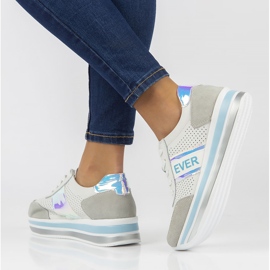 Lederturnschuhe Filippo DP1414 / 22 Bl blau weiß grau 2