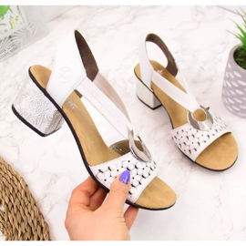 Ledersandalen mit Gummi Rieker W RKR433 weiß 1