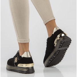 Lederturnschuhe Filippo DP3538 / 22 Bk Go schwarz 2