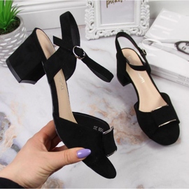 Sandalen auf dem Pfosten von Sergio Leone W SK139E schwarz 1