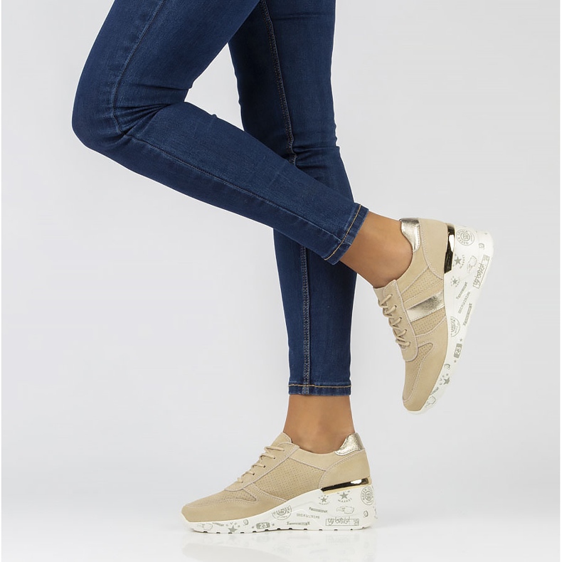 Lederturnschuhe Filippo DP3550 / 22 Beige sein 2