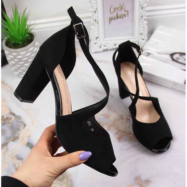 Sandalen auf dem Pfosten von Sergio Leone W SK210C schwarz 1