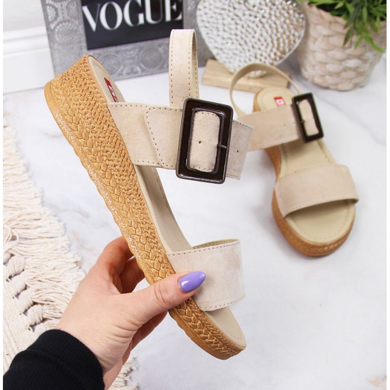 Keilsandalen Big Star W JJ276032 beige 1