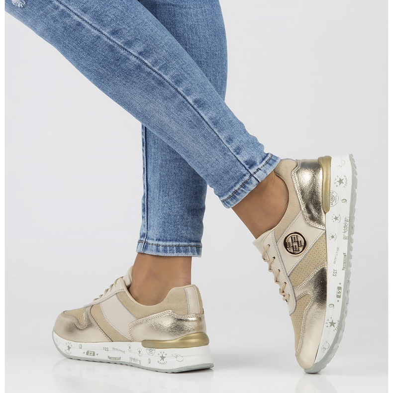 Lederturnschuhe Filippo DP3542 / 22 Beige sein 2