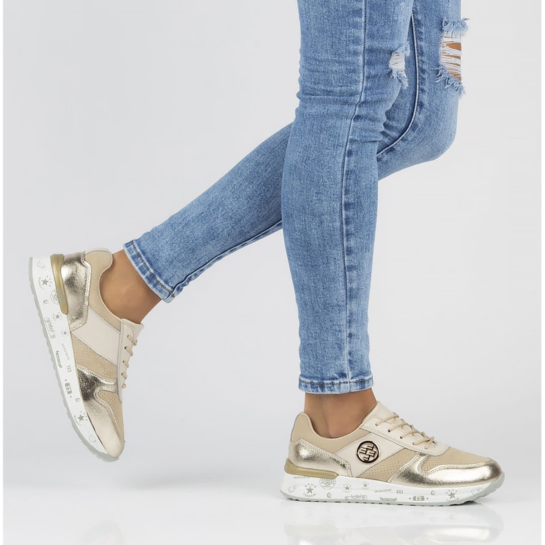 Lederturnschuhe Filippo DP3542 / 22 Beige sein 1