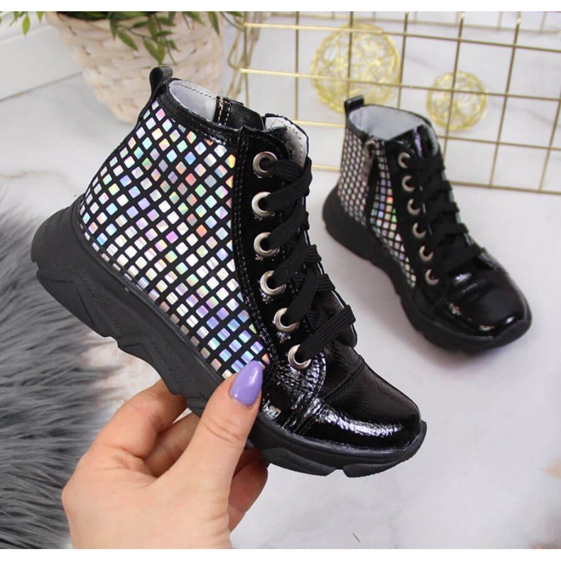 Holographische Stiefel Kornecki Jr KOR6814B schwarz 1