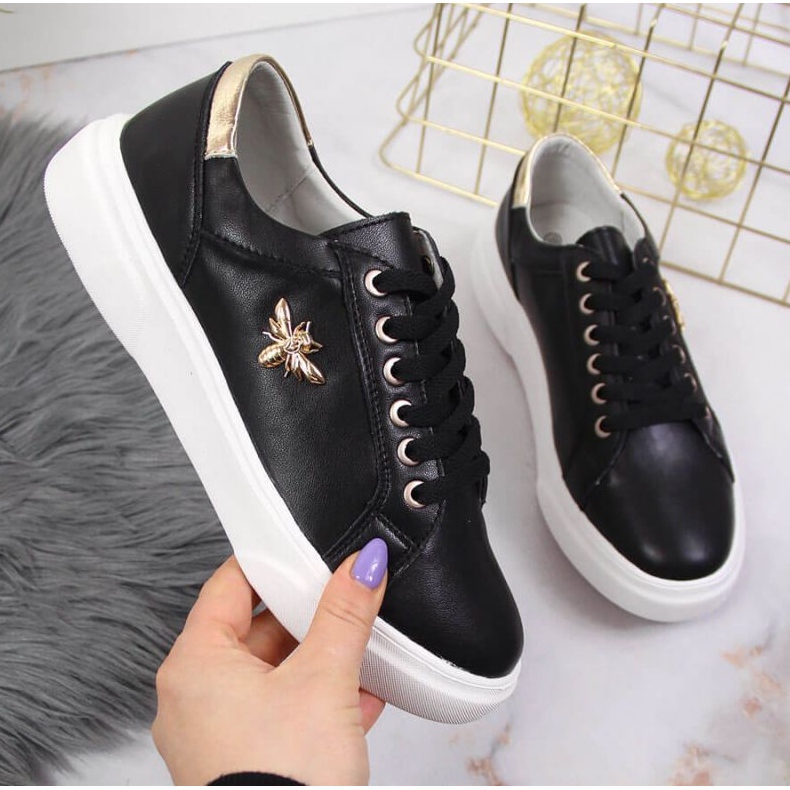 Lederschuhe auf der Plattform Vinceza W JAN119A schwarz 1