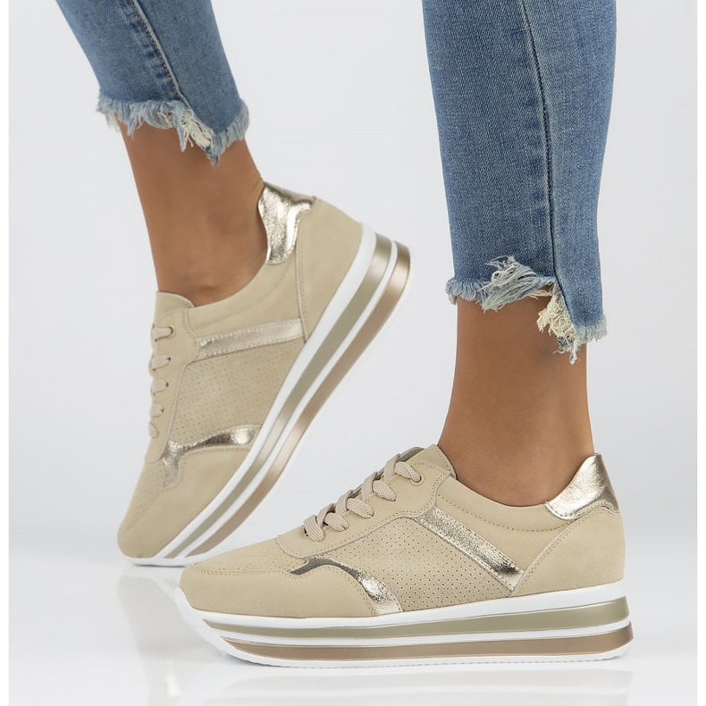 Lederturnschuhe Filippo DP2004 / 22 Beige sein 1