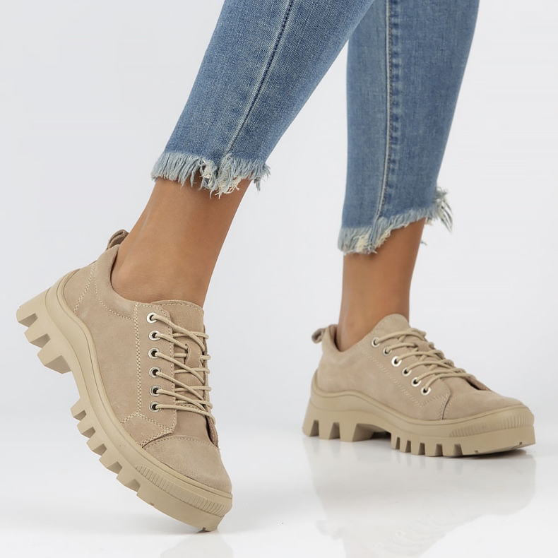 Lederturnschuhe FILIPPO DP3522 / 22 Seien Sie beige 1