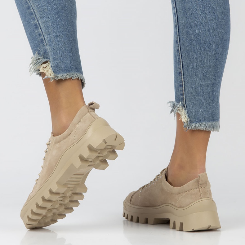 Lederturnschuhe FILIPPO DP3522 / 22 Seien Sie beige 2