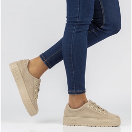 Lederturnschuhe FILIPPO DP3527 / 22 Seien Sie beige 1