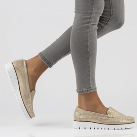 Leder-Slipper Filippo DP3534 / 22 Gehen Sie golden 1