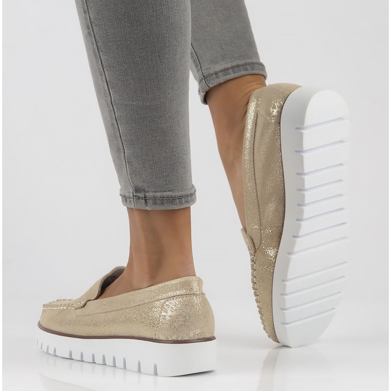 Leder-Slipper Filippo DP3534 / 22 Gehen Sie golden 2