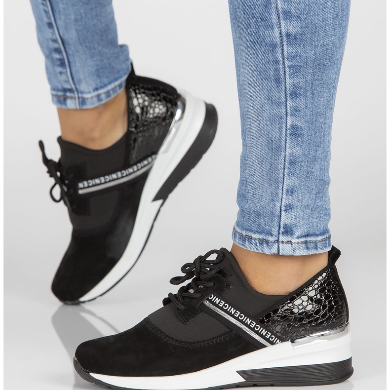 Lederturnschuhe Filippo DP1388 / 22 Bk schwarz 1