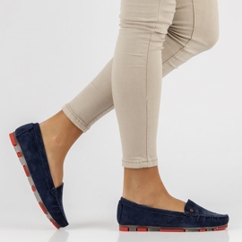 Lederhalbschuhe Filippo DP2037 / 22 Nv Rd marineblau 1