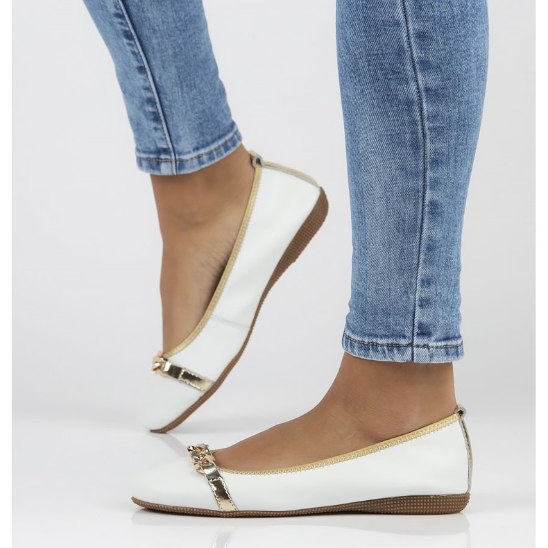 Ballerinas aus Leder Filippo DP3709 / 22 Wh weiß 1