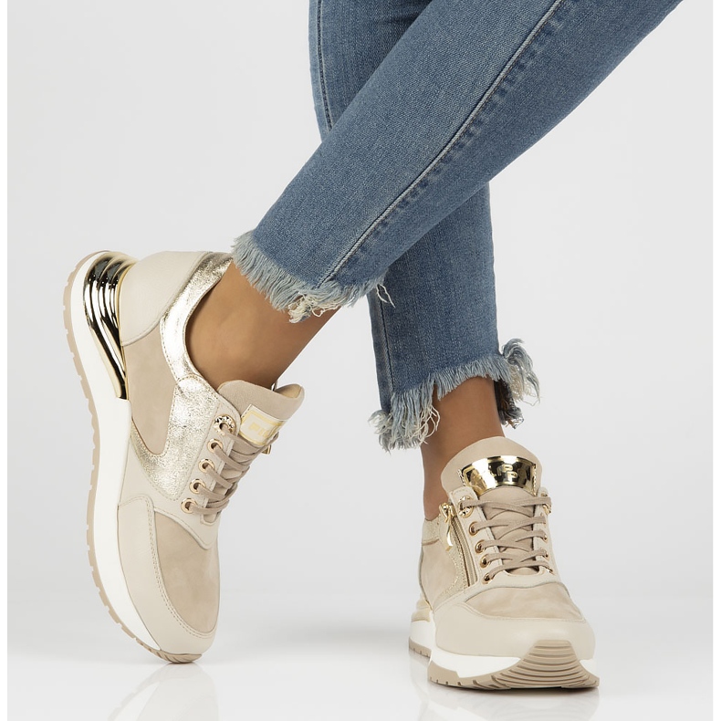 Lederturnschuhe Filippo 144 beige 1