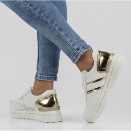 Ledersneaker Filippo DP3689 / 22 Wh weiß golden 1