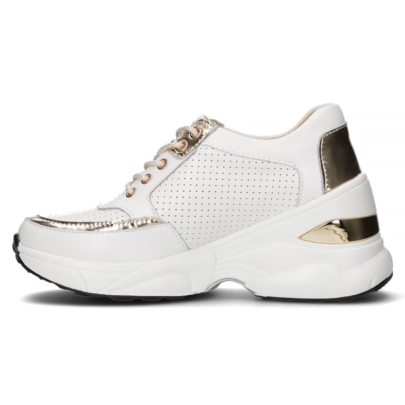 Ledersneaker Filippo DP3655 / 22 Wh weiß golden 1