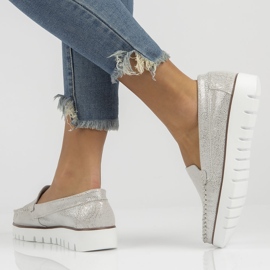 Lederhalbschuhe Filippo DP3534 / 22 Si silber silber- 1