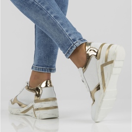 Ledersneaker Filippo DP3693 / 22 Wh weiß golden 1