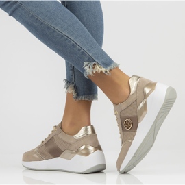 Lederturnschuhe Filippo DP3553 / 22 Seien Sie beige 2