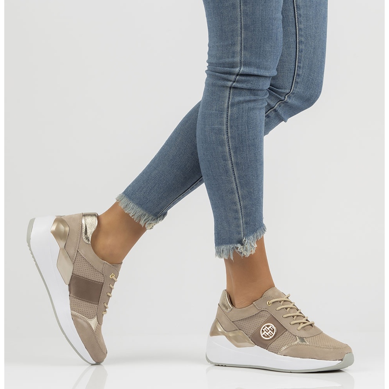 Lederturnschuhe Filippo DP3553 / 22 Seien Sie beige 1