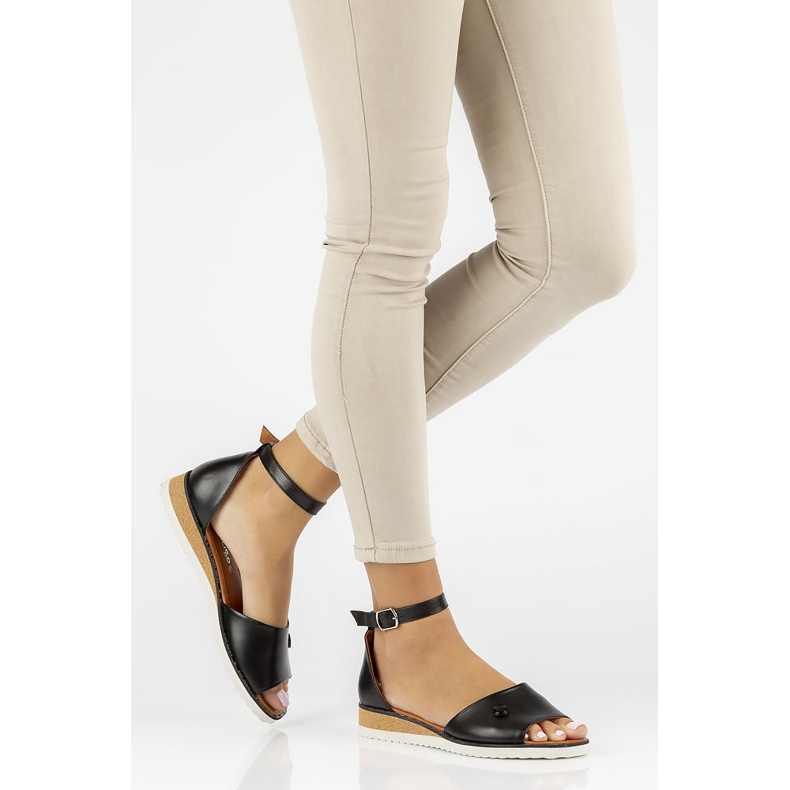 Ledersandalen Filippo DS3914 / 22 Bk schwarz 1