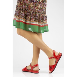 Rote Filippo DS3913 / 22 Rd Ledersandalen 1