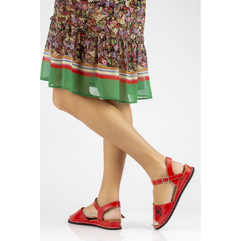 Rote Filippo DS3913 / 22 Rd Ledersandalen 1