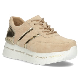 Lederturnschuhe Filippo DP3689 / 22 Beige sein golden 1