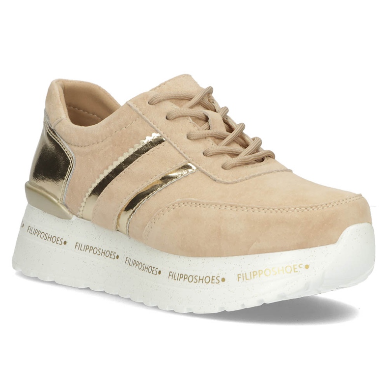 Lederturnschuhe Filippo DP3689 / 22 Beige sein golden 1