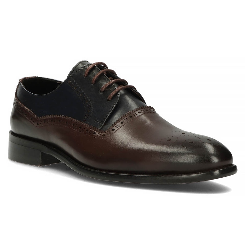 Lederschuhe Filippo 3615 braun Coffe Antiq marineblau 1
